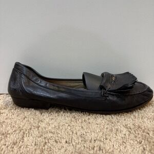 Bally Vintage Leather‎ Loafers Tassel Accents Comfort Dress Shoes Black 8M